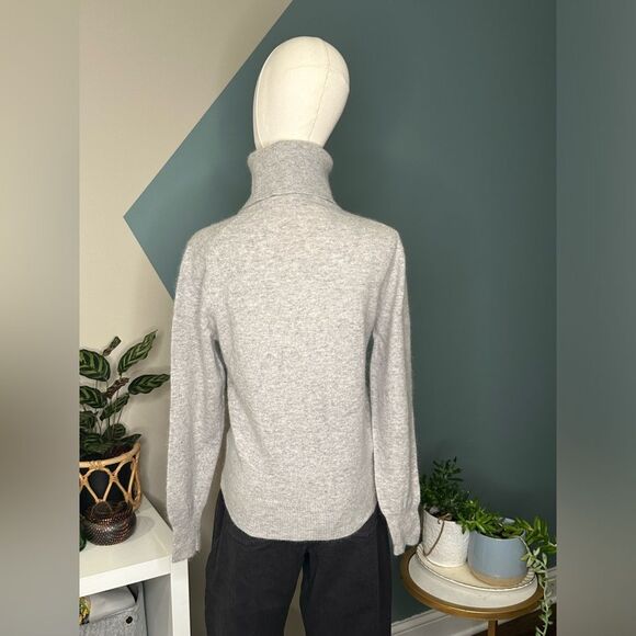 90s Vintage Loo & Boo Turtleneck Sweater Lambswool Angora Blend Gray Size S-M - Picture 4 of 9